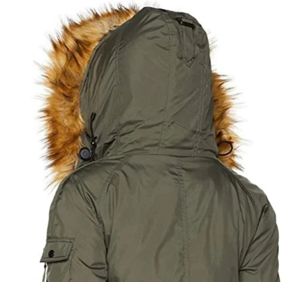 S13 Urban Outfitters Eskimo Faux Fur Trim Down Parka Winter Coat XS - Picture 9 of 12